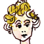 caricature of Colette Rossant, by husband James Rossant